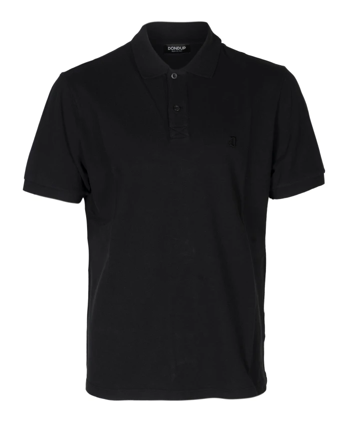 

Хлопковая рубашка-поло с вышитым логотипом. Dondup, черный