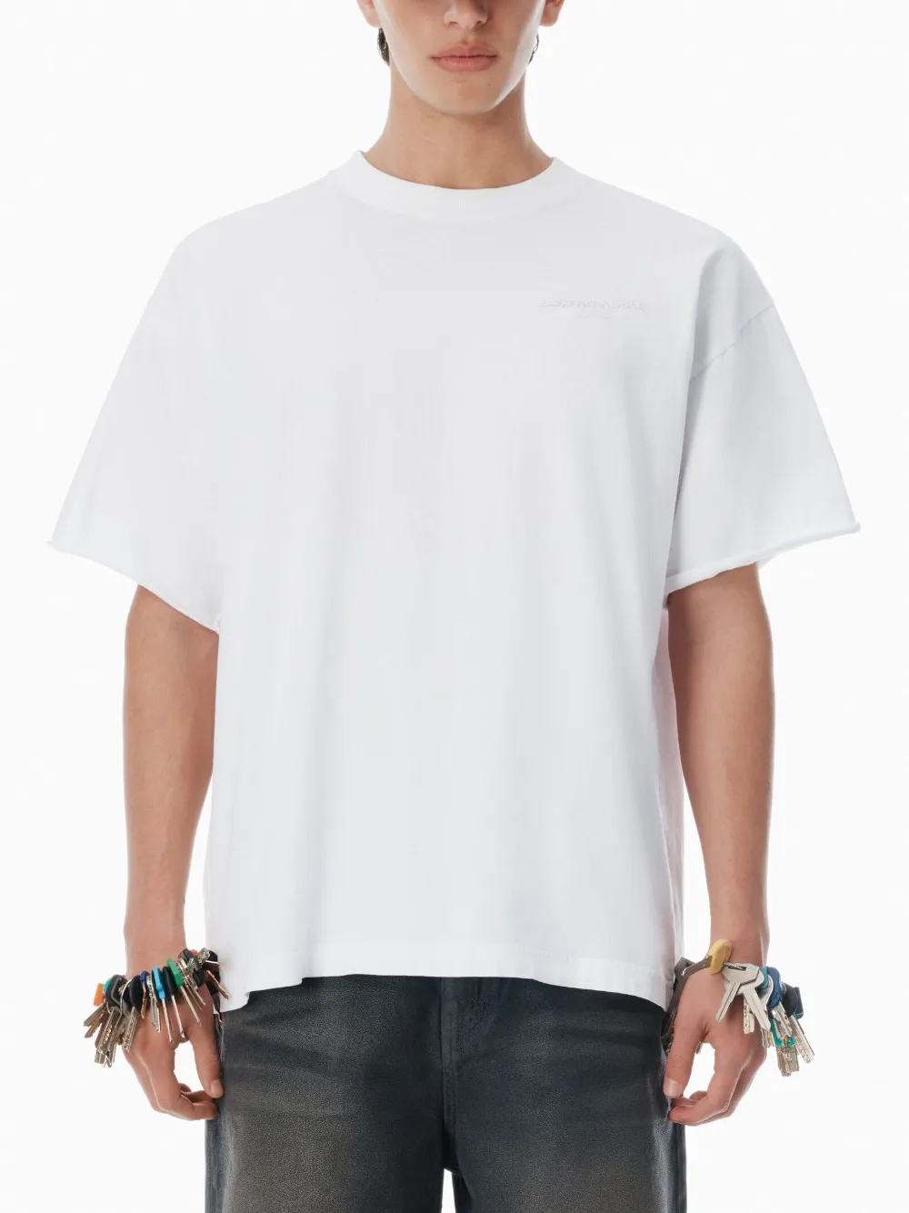Хлопковая футболка с логотипом Alexander Wang, белый — фото 4