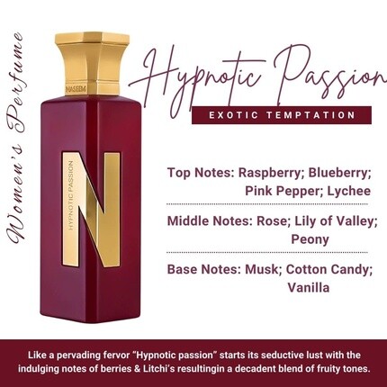 Женская парфюмерная вода Naseem Hypnotic Passion, парфюмированная вода-спрей, 2,5 жидких унции — фото 2