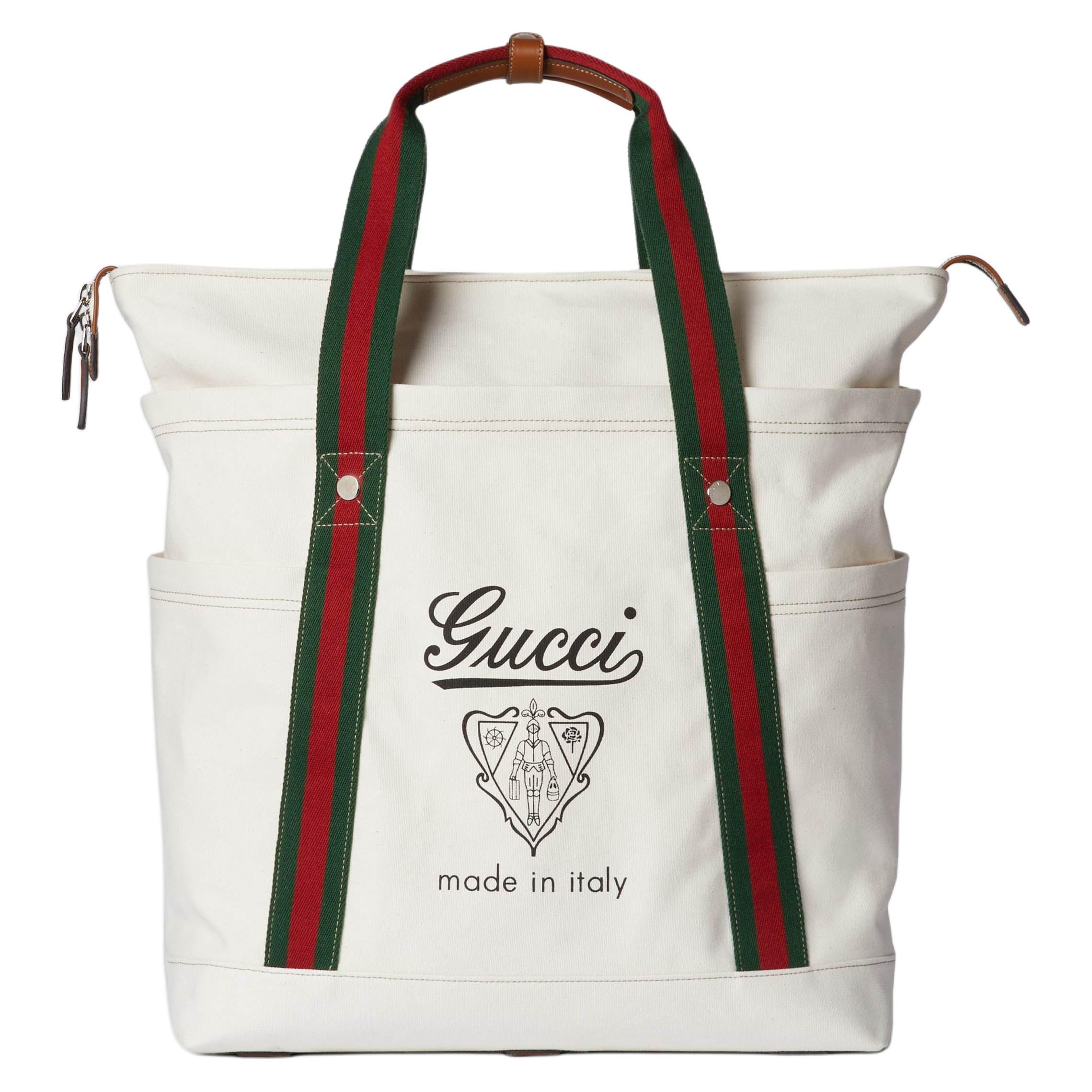 

GUCCI Холщовая сумка через плечо среднего размера мужская бежевая
