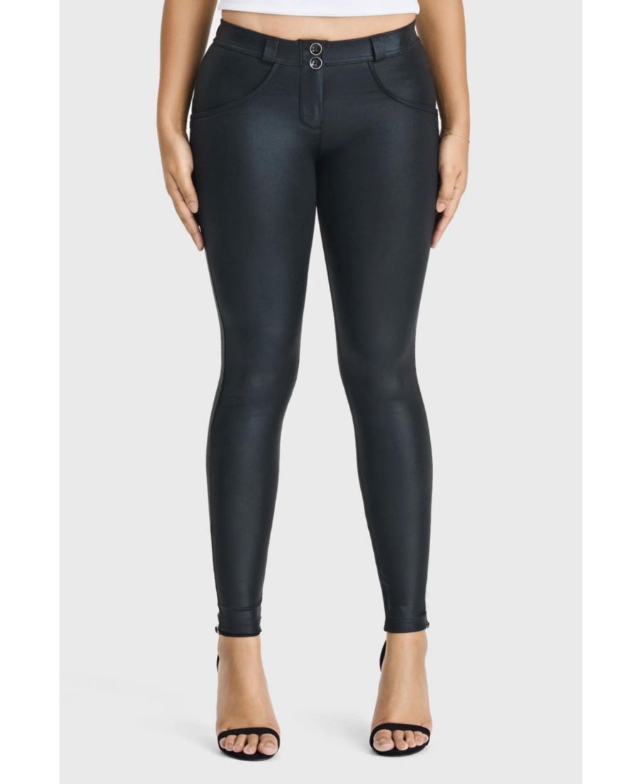 

Женские облегающие брюки-диско средней посадки с завышенной талией Freddy, Black