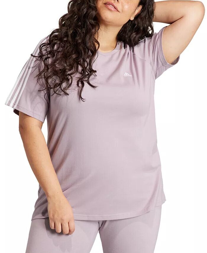 

Узкая футболка с 3 полосками Plus Size Essentials adidas, фиолетовый