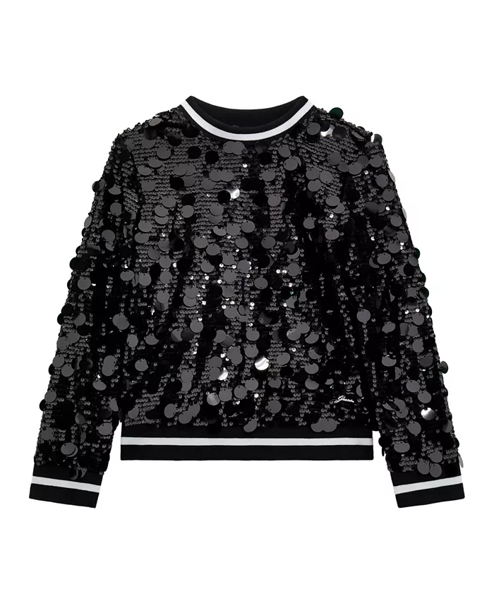 

Топ с пайетками для девочек 7-16 лет Guess, черный