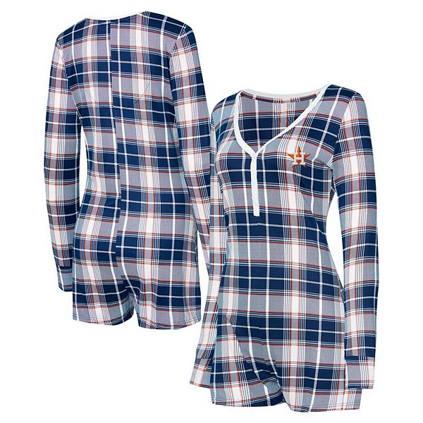 

Женский вязаный ромпер с V-образным вырезом Concepts Sport Navy Houston Astros Ashford Plaid Unbranded