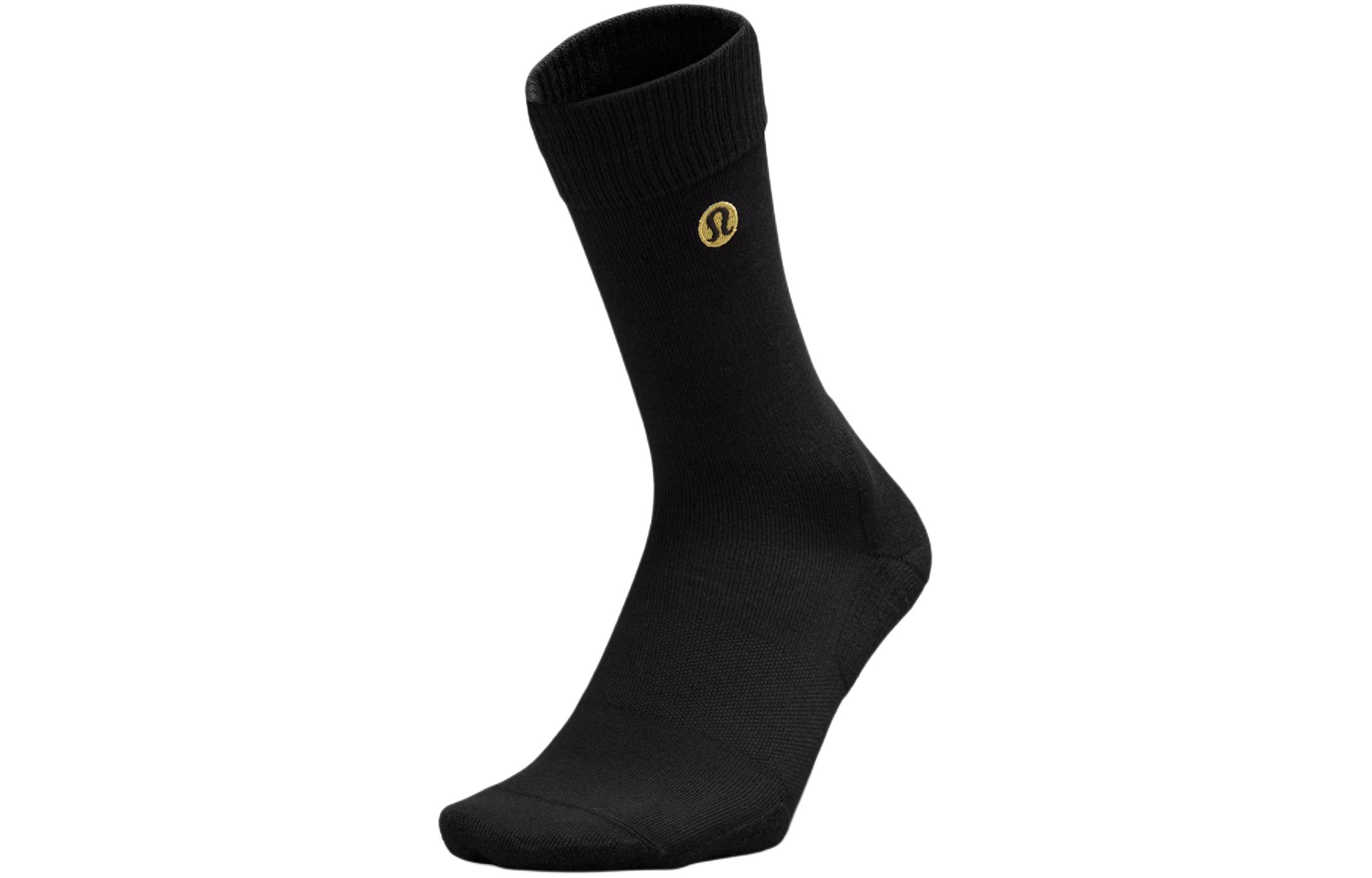 

Lululemon Мужские носки средней высоты, 1 шт, черно-золотые