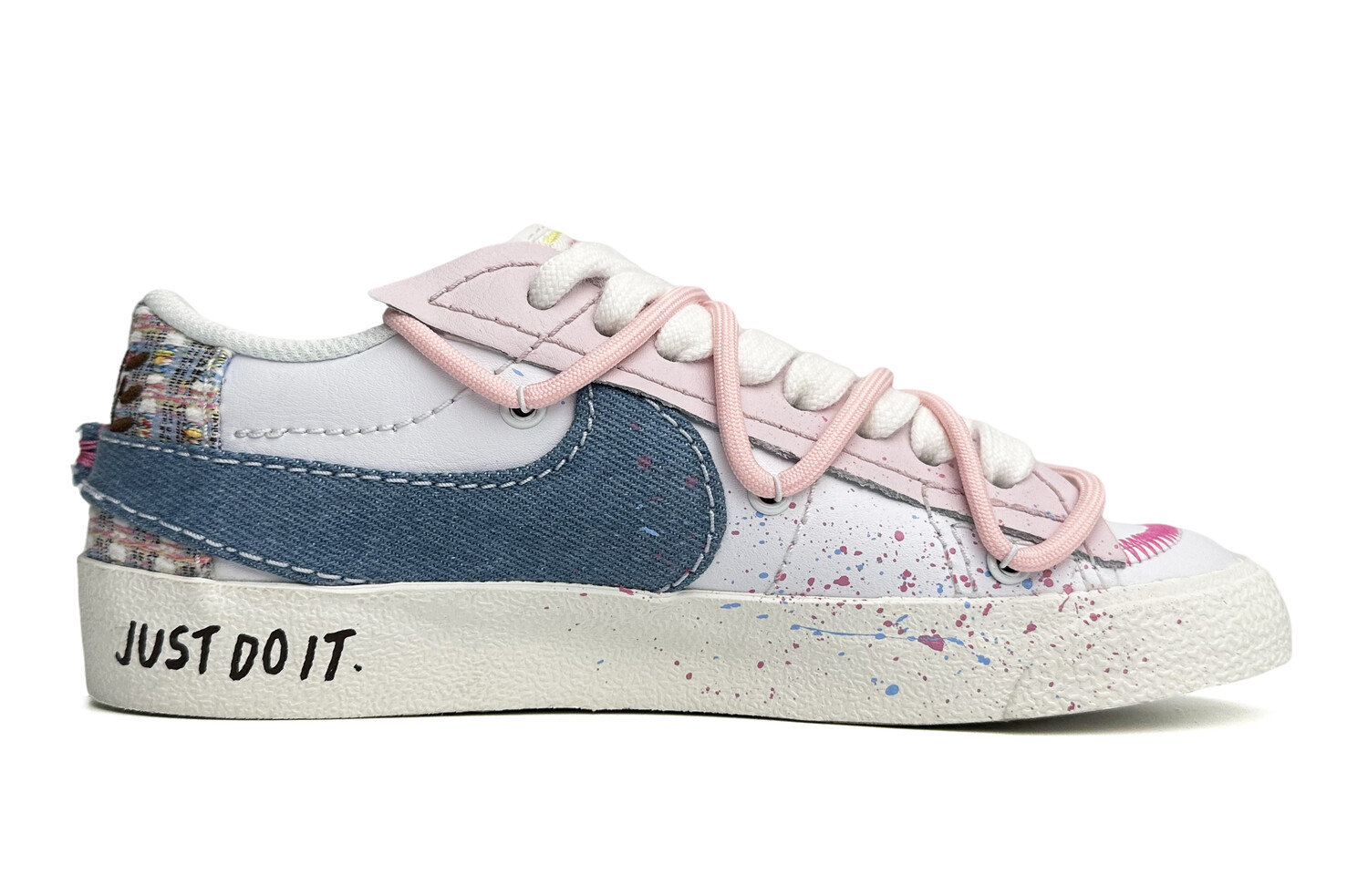 

Кроссовки Nike Blazer Skateboard Shoes Women's Low-Top Pink Blue