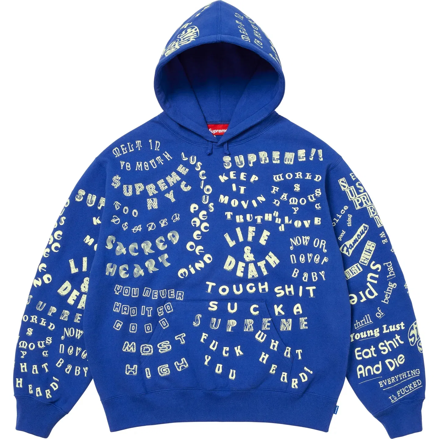 Толстовка с капюшоном Too Deadly SS26 WEEK1, унисекс Supreme, Blue