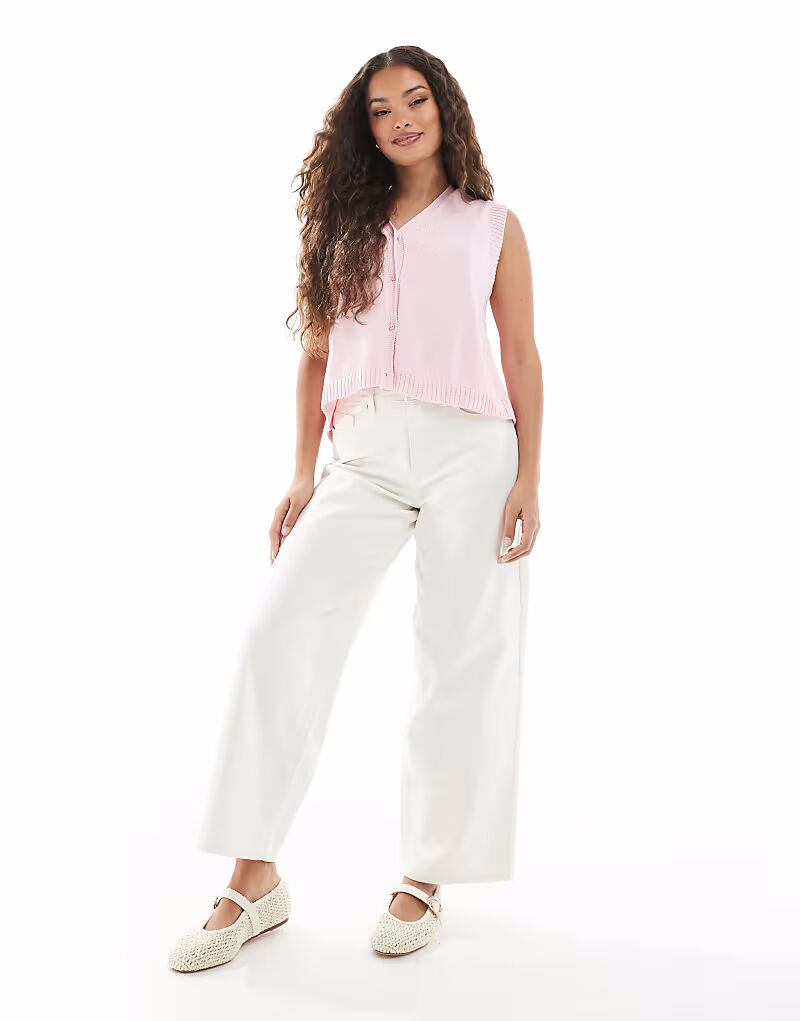 

Мешковатые джинсы Miss Selfridge Petite цвета экрю