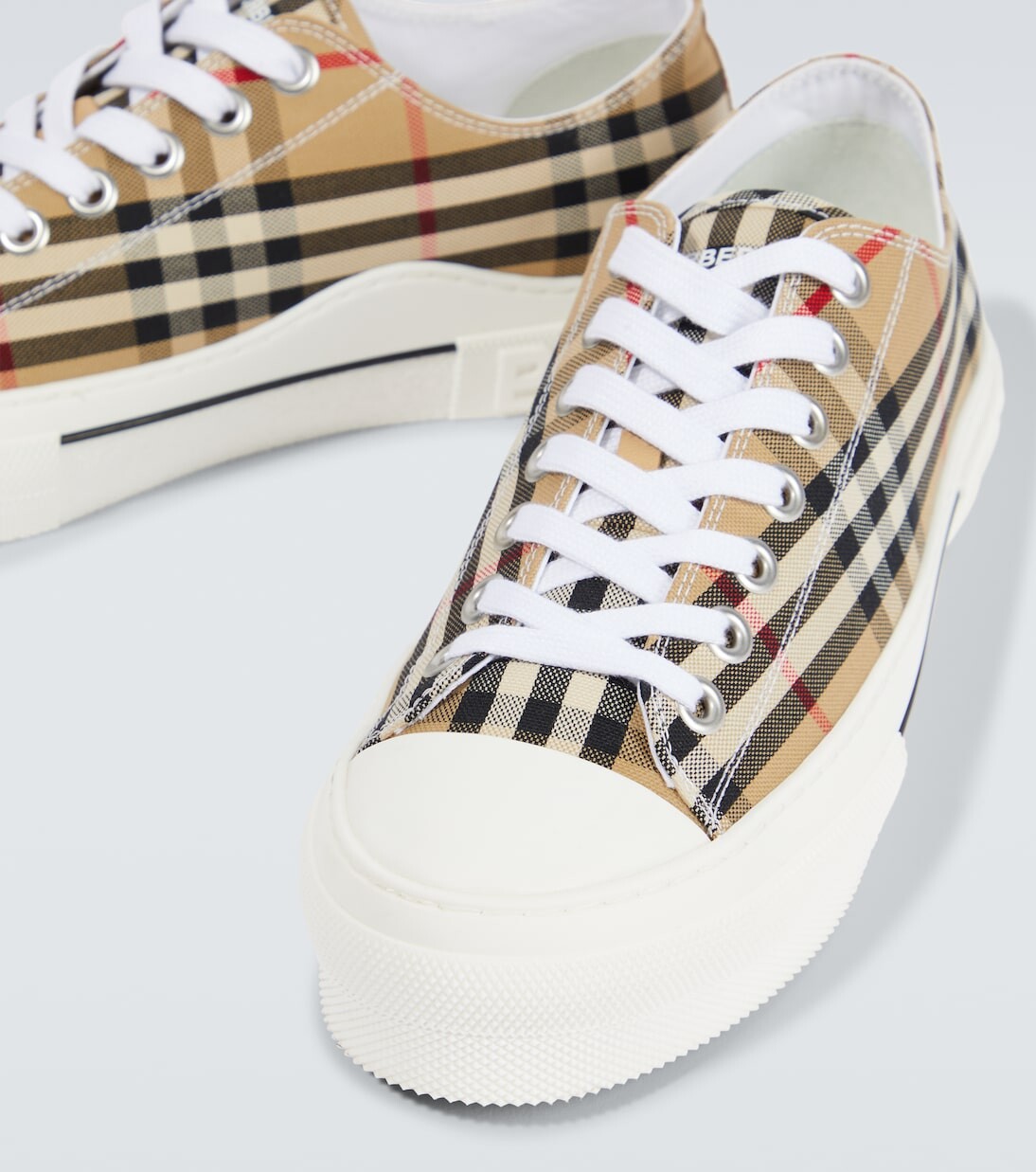 Парусиновые кроссовки burberry в клетку Burberry, бежевый — фото 3