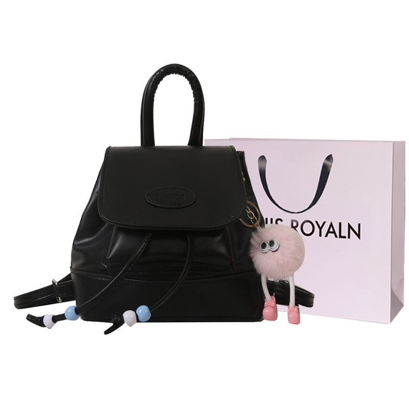 

LOUIS ROYALN Женский рюкзак черный белый серебристый розовый коричневый, Black+Custom Shopping Bag