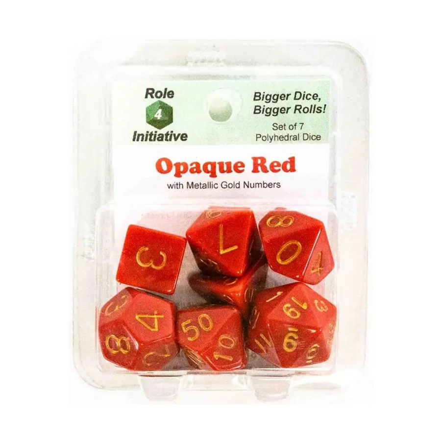 

Набор Poly — непрозрачный красный с золотистым металликом (7), Game Dice - Opaque (Role 4 Initiative)