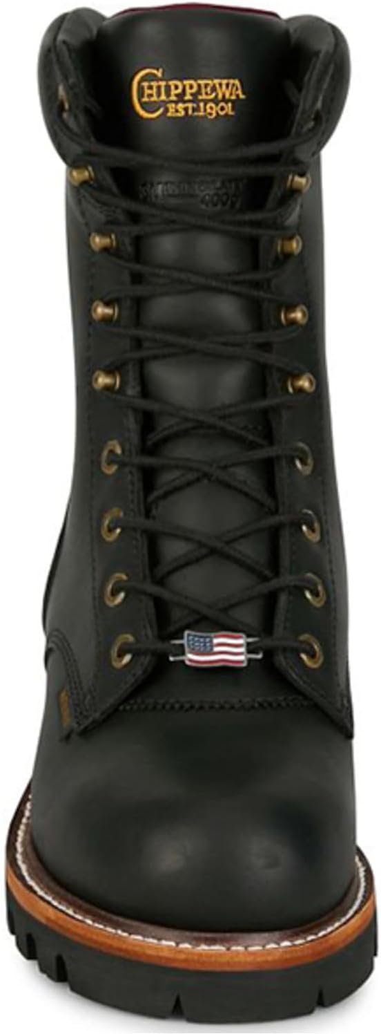 Мужские ботинки Chippewa USA Super Logger 23 см водонепроницаемые с защищенным стальным носком - черные — фото 4