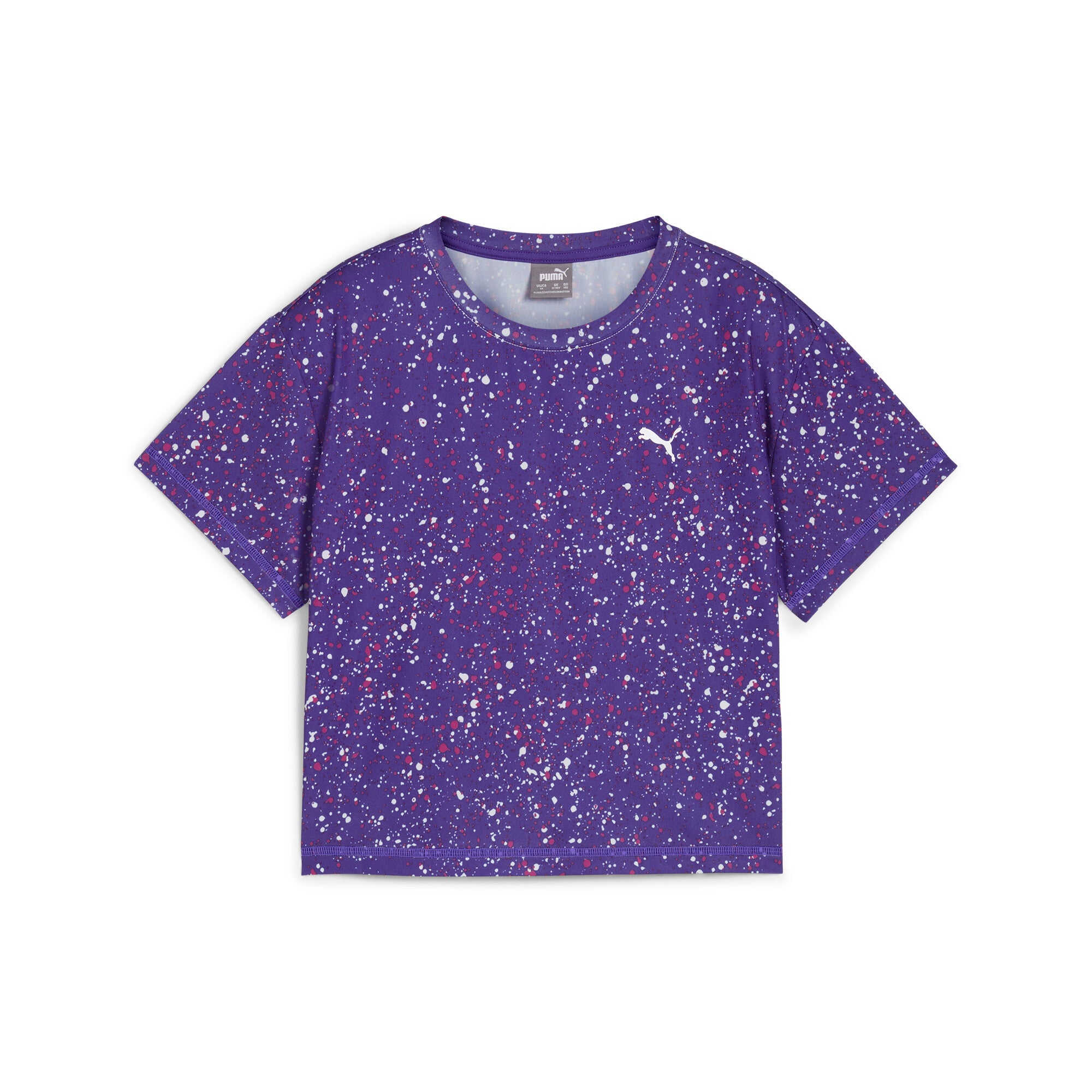 

Футболка TRAIN FAVORITE для девочек PUMA Big Kids, короткая, цвет lapis lazuli