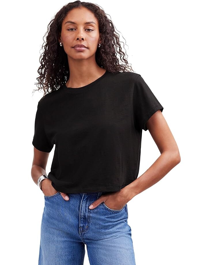 

Футболка Madewell Bella Tee Slub, цвет Jet Black