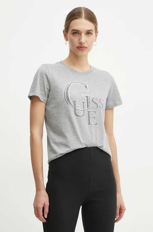 

Хлопковая футболка Guess, серый