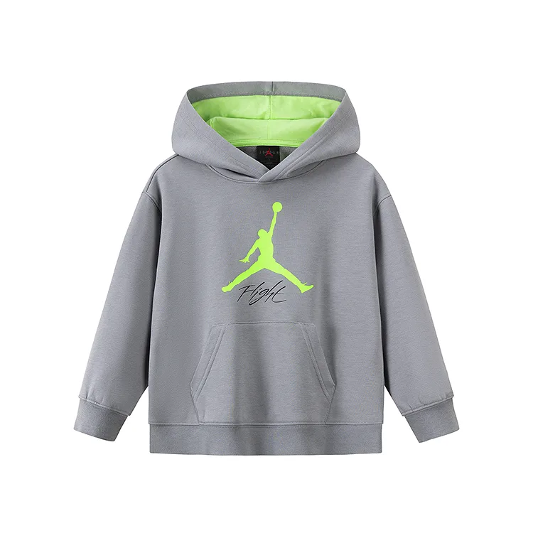 Детский худи с капюшоном Jordan, светло-оливковый цвет (Fleece-Lined) — фото 4