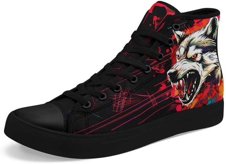 

Женские/мужские модные высокие кеды на шнуровке AWSOLE с черепом, черные текстильные кроссовки, нескользящие, удобные для повседневной носки и прогулок