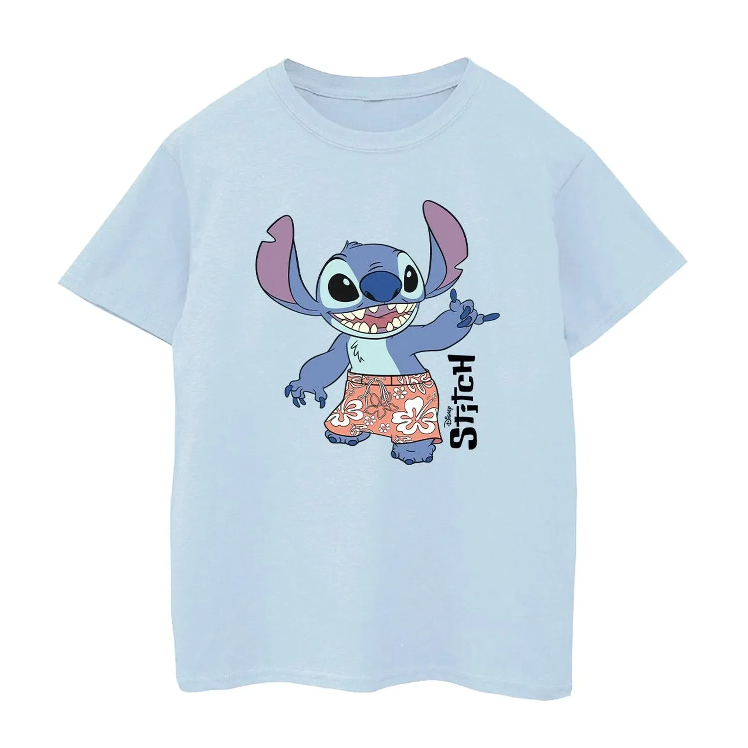 Футболка с принтом Lilo & Stitch Disney, нежно-голубой — фото 3