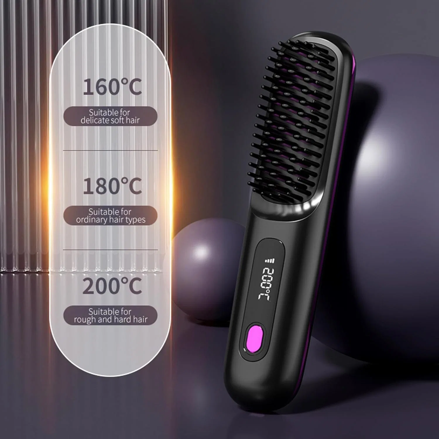 Портативная выпрямляющая щетка «Go Brush Pro» Baomaeyea — фото 3