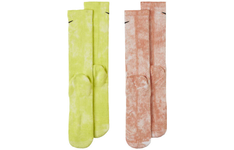 Носки Nike Unisex Everyday Plus Tie Dye Medium Stockings 2 Pairs Yellow/Orange/Red, красный — фото 2