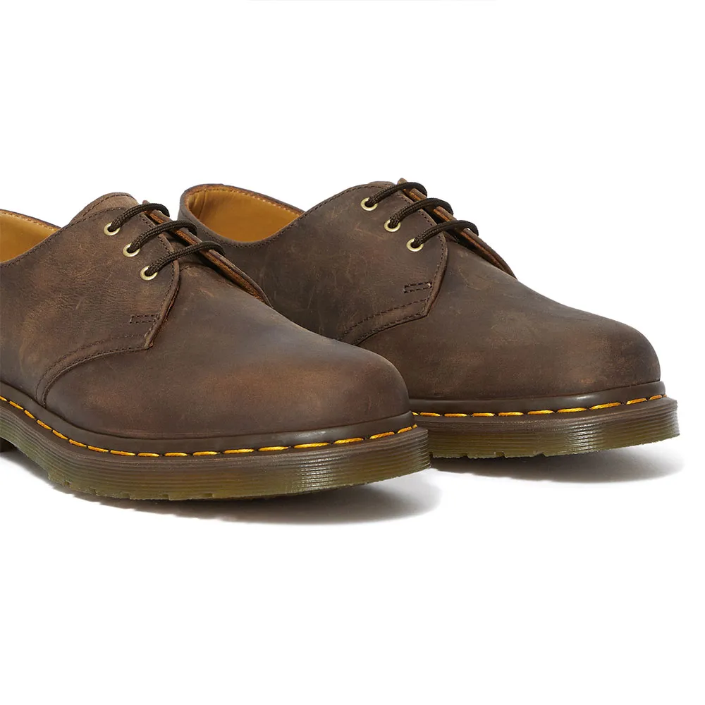 Ботинки Dr Martens 1461 3 Eye Gibson Crazy Horse, коричневый — фото 4