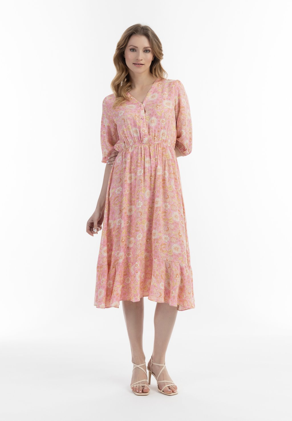 

Повседневное платье MIDI MIT BLUMENPRINT usha, цвет Rosa Mehrfarbig