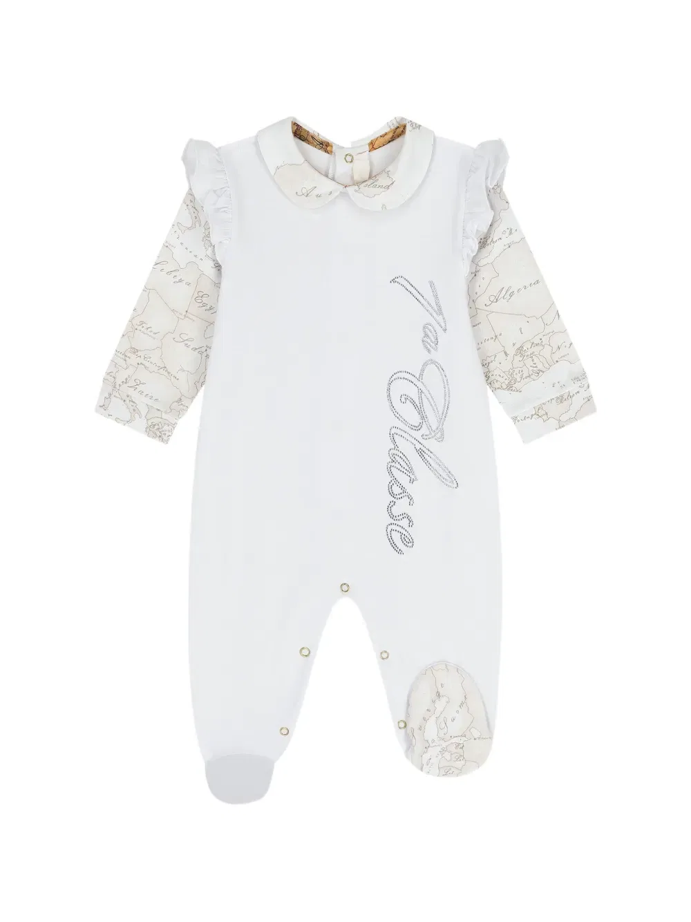 Детский комбинезон с оборками Alviero Martini Kids, белый — фото 4