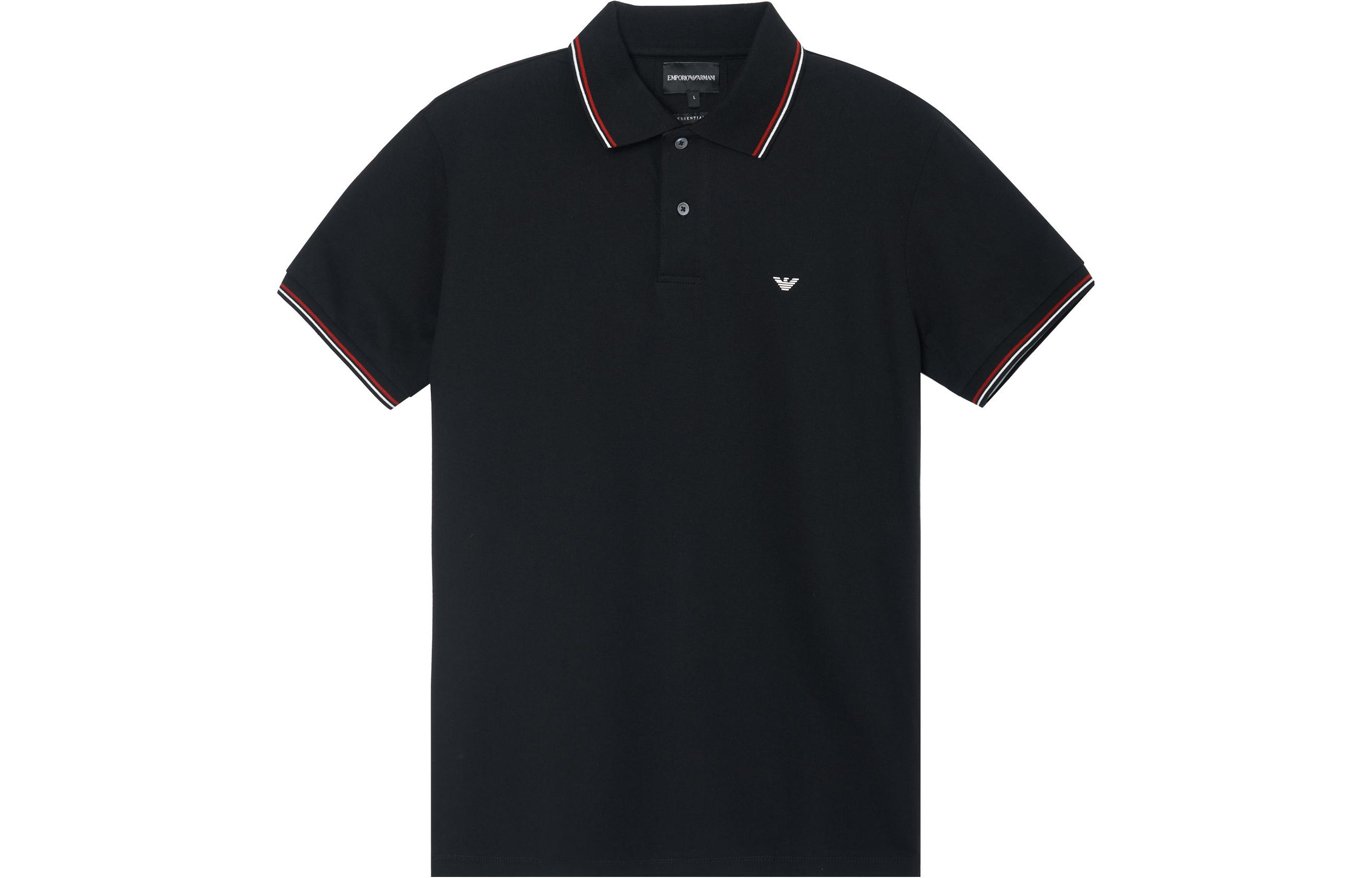 

Футболка поло с детализированным логотипом EMPORIO ARMANI, черная