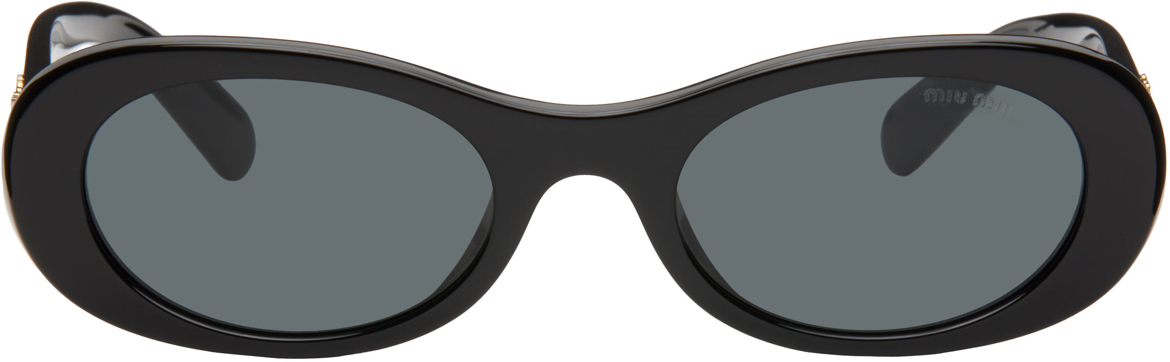 

Черные солнцезащитные очки Glimpse Miu Miu Eyewear, Slate gray lenses