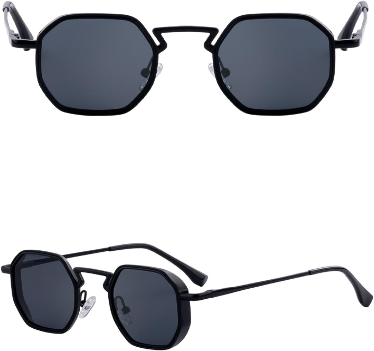 

Винтажные панк-солнцезащитные очки Polygon для мужчин и женщин, роскошная модная металлическая оправа, защита от УФ-излучения UV400, стиль стимпанк для вождения TVTBBVV, C1black3gray