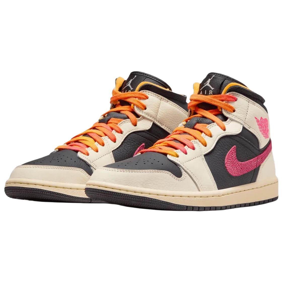 Кроссовки Air 1 Mid top Vintage Basketball Shoes Unisex Beige Jordan, бежевый — фото 4