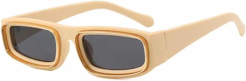 

Солнцезащитные очки с защитой UV400 | Панковская оправа, линзы конфетных цветов | Для женщин и мужчин, для занятий спортом на открытом воздухе и вождения DSVIGF, Beige Gray