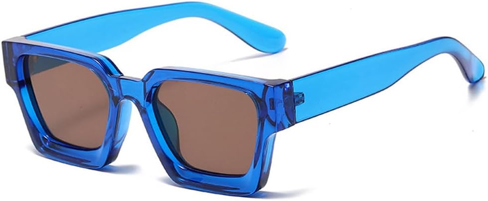 

Популярные модные квадратные солнцезащитные очки конфетных цветов для женщин в стиле ретро-панк, сине-зеленые оттенки, защита от ультрафиолета UV400, модные солнцезащитные очки для мужчин WNCKSQ, Blue Tea