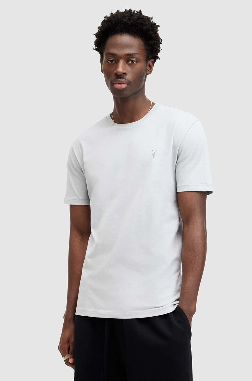 Хлопковая футболка AllSaints BRACE SS CREW, серый — фото 2