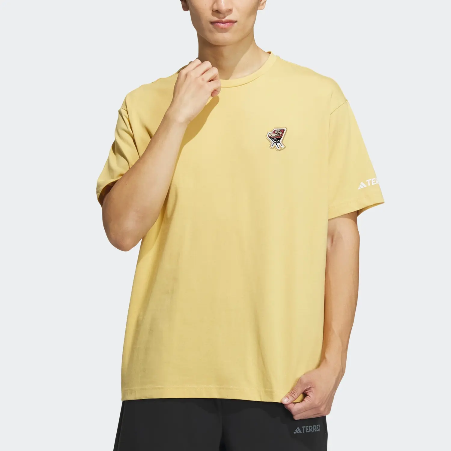 Футболка мужская бледно-желтая Adidas, светло-желтый — фото 2