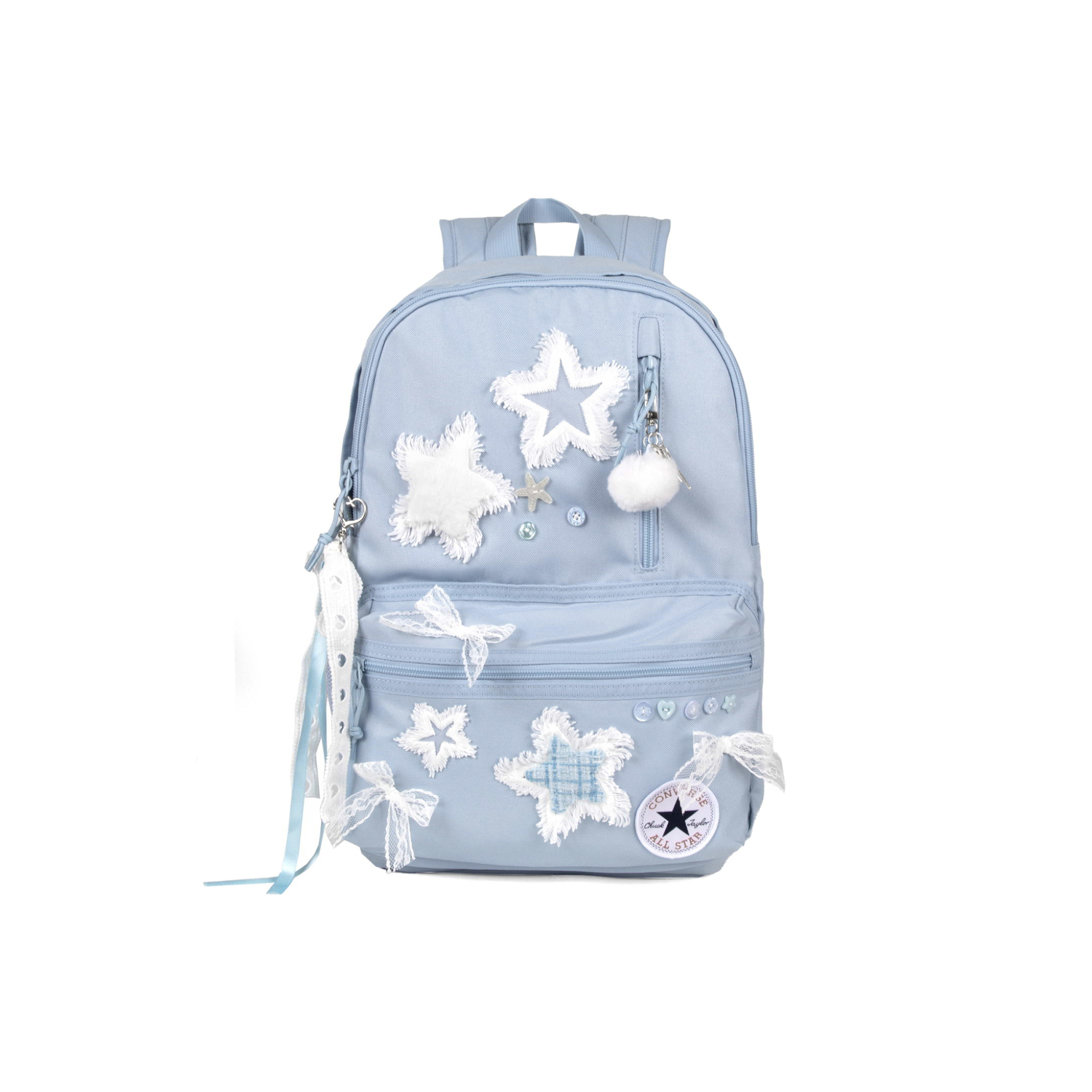 

Converse Полиэстеровый рюкзак средний женский сшитая звезда бархат милая, Sewing Star Pattern
