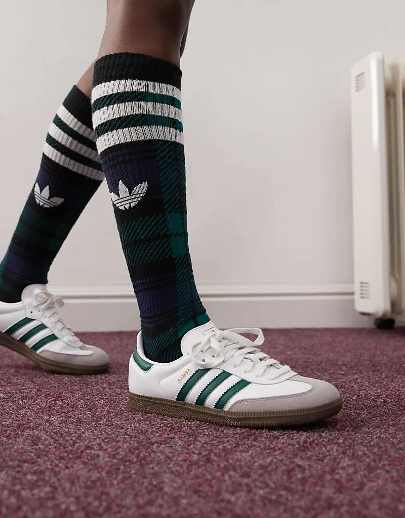 

Кроссовки Samba OG белого и темно-зеленого цвета adidas Originals