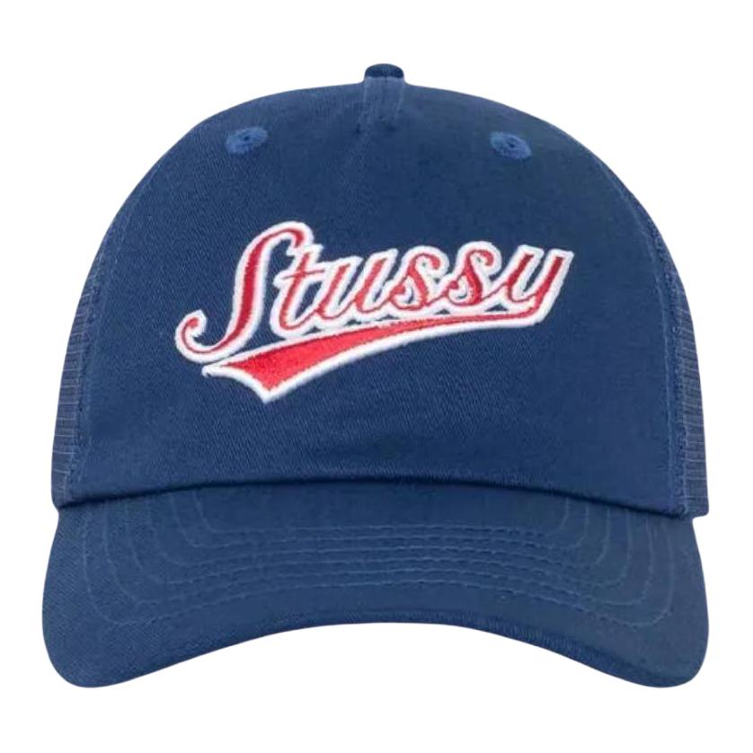 

Stussy Низкопрофильная спортивная бейсболка с козырьком, Blue