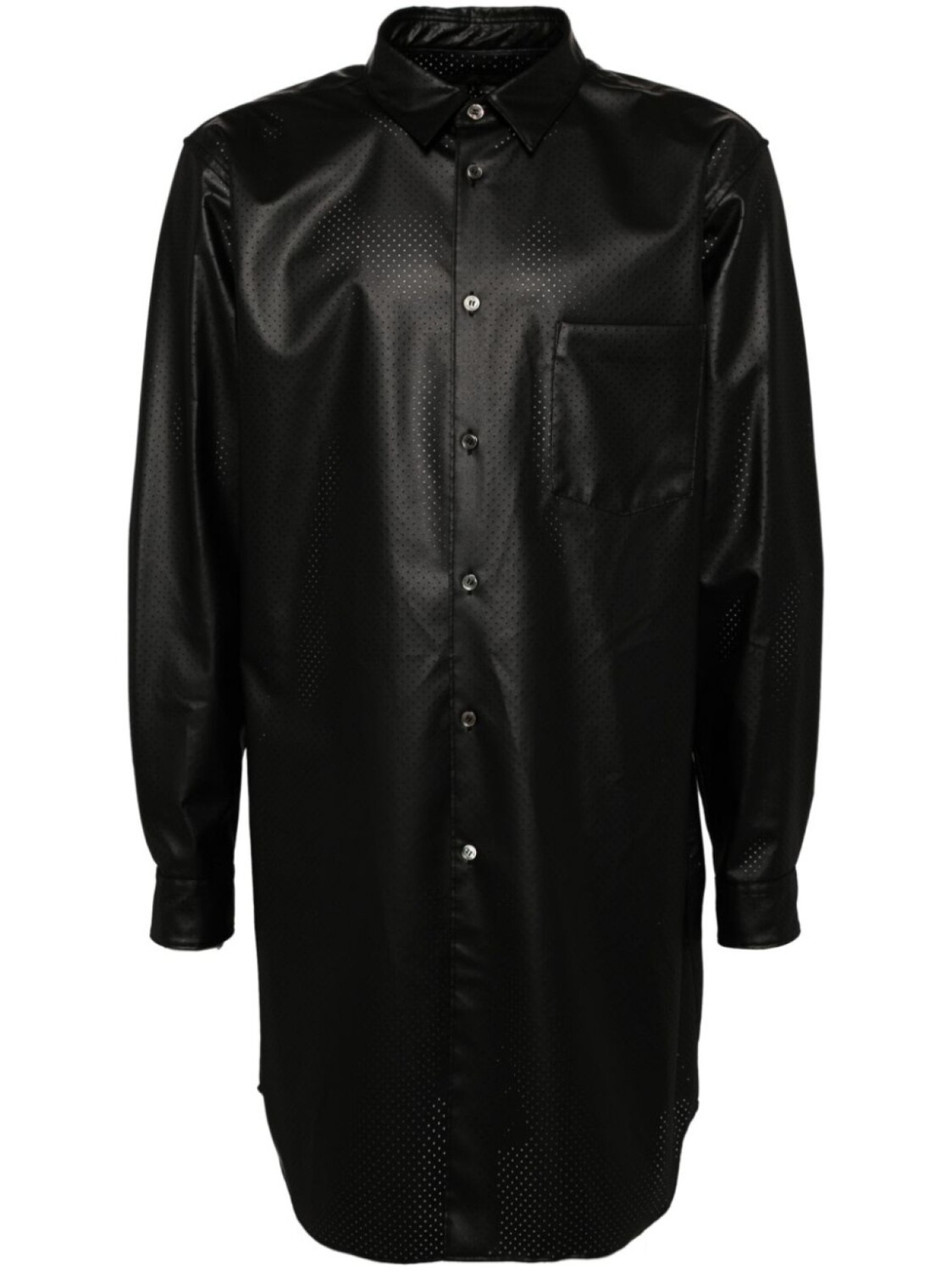 

Comme des Garçons Homme Plus рубашка из перфорированной искусственной кожи, черный