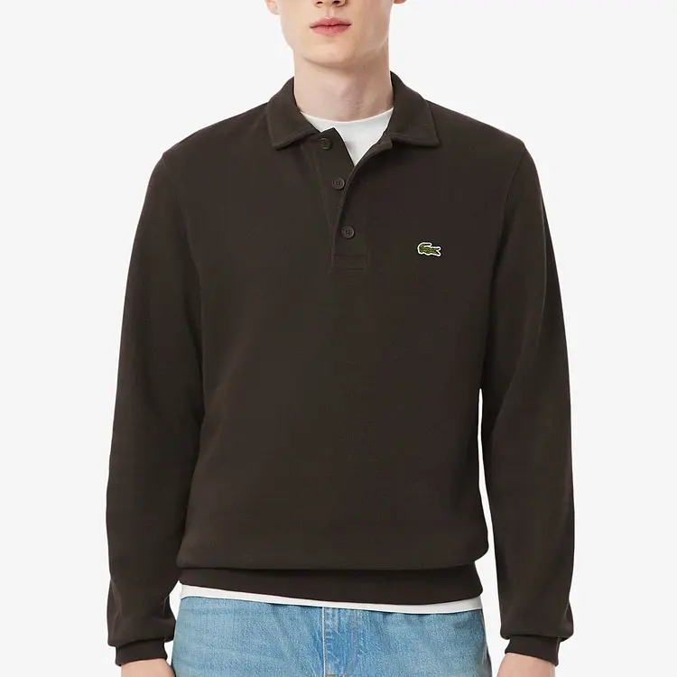 Поло Lacoste Logo embroidered, мужское, кремово-белый — фото 4