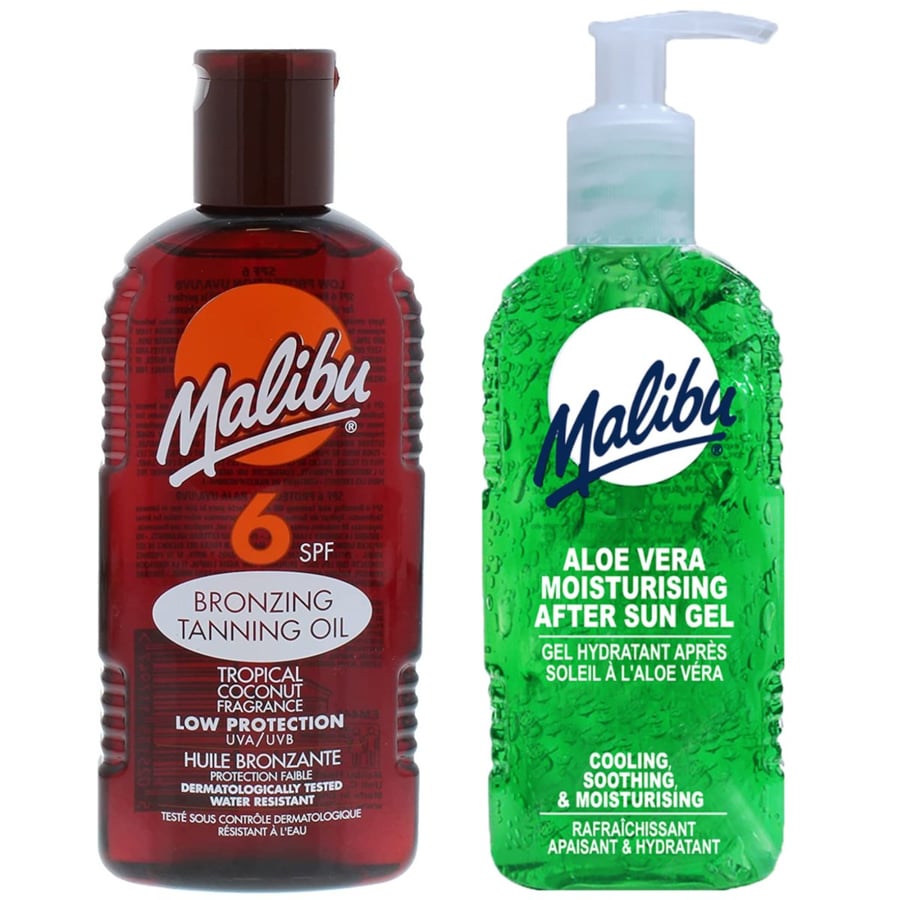 

Масло для загара Malibu SPF6 200 мл + Гель после загара с алоэ 200 мл