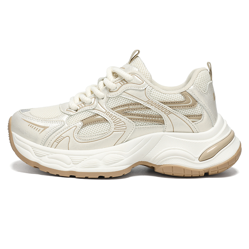 

Абразивостойкие дышащие облегченные кроссовки на платформе Low top Chunky Unisex WARRIOR, бежевый хаки