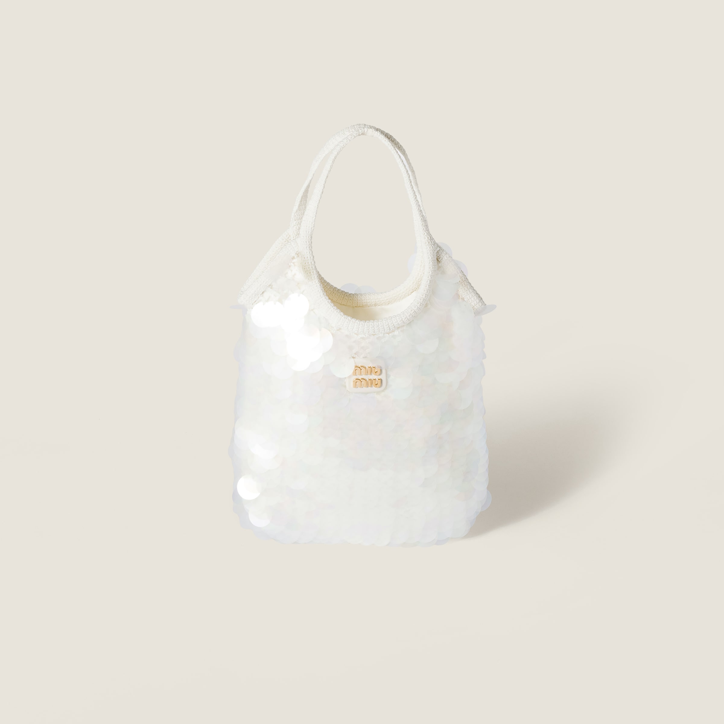 

Сумка ivy из сетки с пайетками MIU MIU, белый