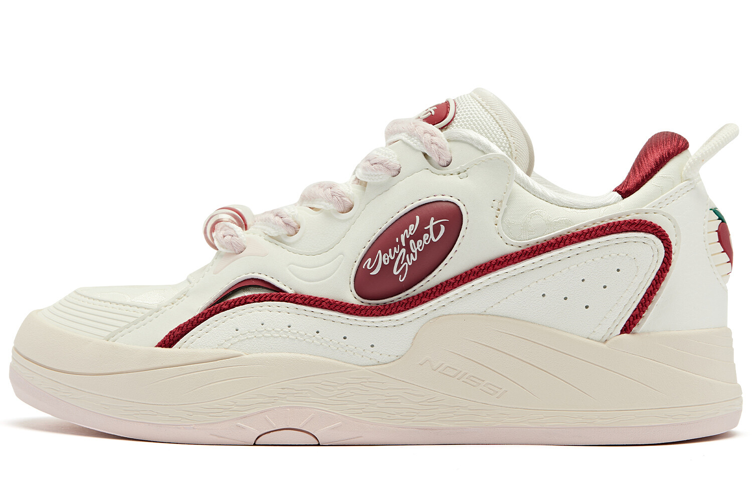 

Кроссовки QIAODAN Egg Shoes Skateboarding Shoes Women's Low-top Ivory College Red, красный