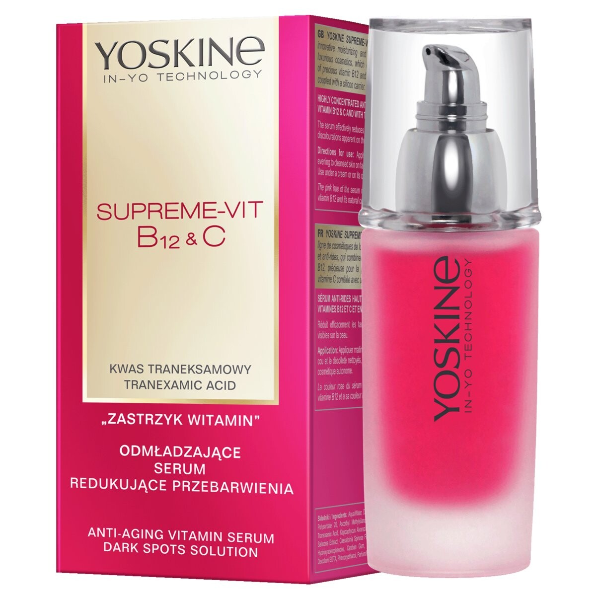 Сыворотка Dax Cosmetics — YOSKINE, Supreme Vit B12 и C, омолаживающая , уменьшающая обесцвечивание, 30 мл — фото 2