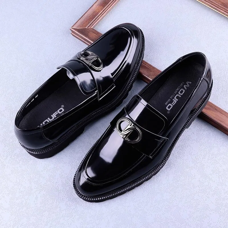 Лоферы кожаные Casual, модель Brogue, черный DHFIRUFSHLO — фото 2