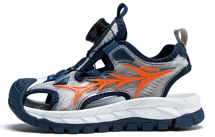 

Детские сандалии с защитой от скольжения, износостойкие, быстросохнущие, поддерживающие, легкие SNOOPY, бежевый/синий