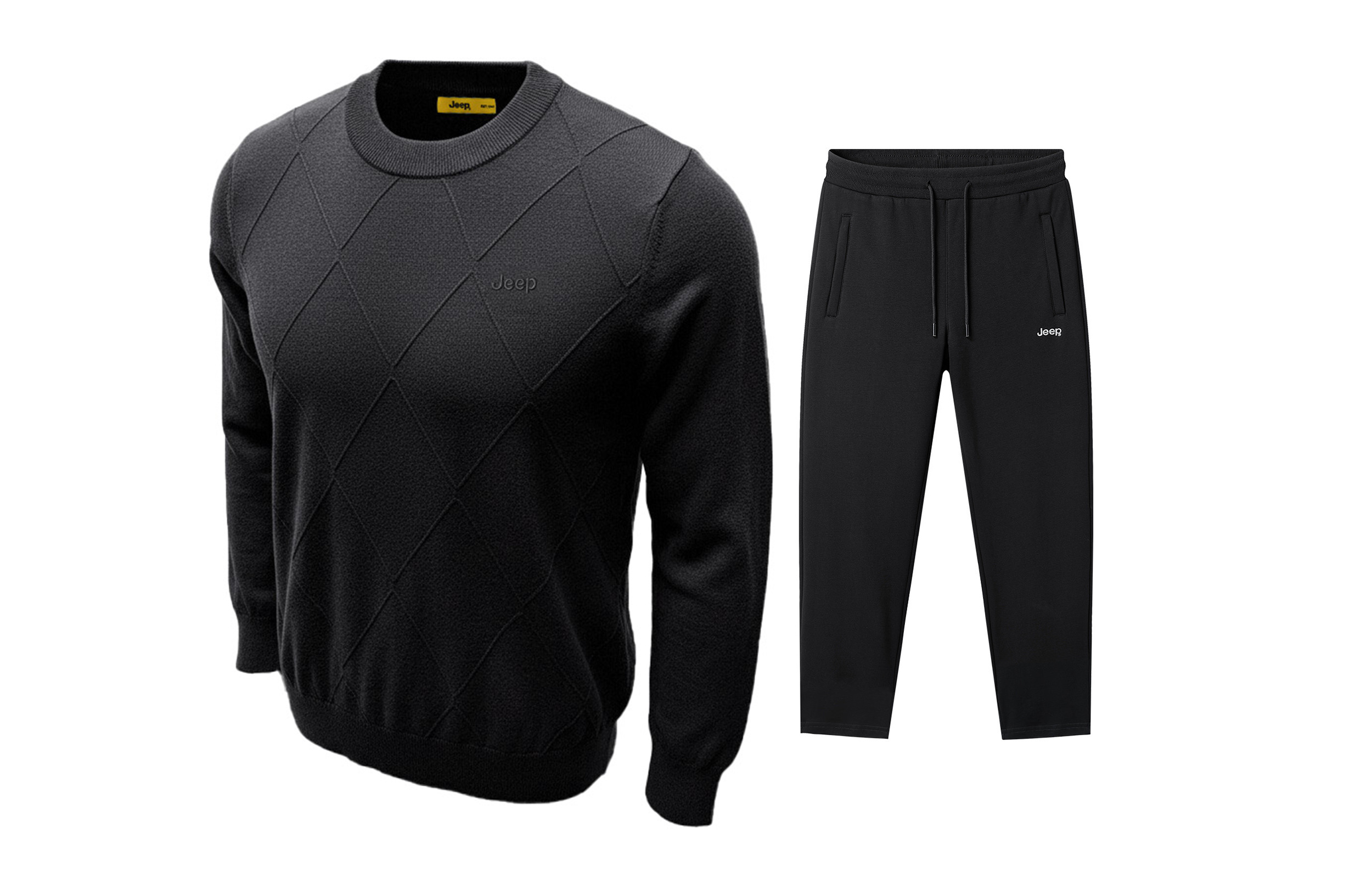 

Повседневный спортивный свитшот унисекс с круглой горловиной, утепленный и с флисовой подкладкой Jeep, темно-carbon серый+черный fleece-lined casual pants