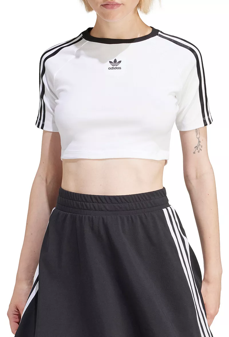 

Женская футболка с 3 полосками Adidas Originals для малышей, белый