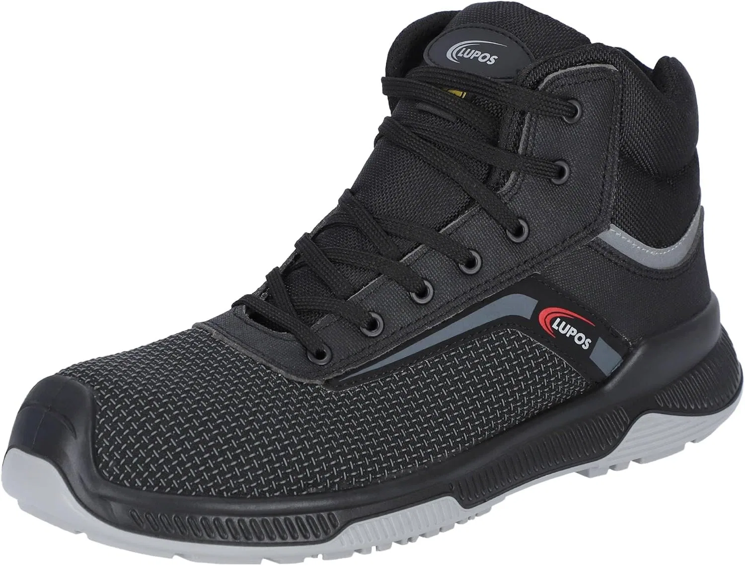 Рабочие ботинки Lupos Spike Safety Shoes S3S ESD для мужчин, без металлических деталей, водоотталкивающие и износостойкие, защита пальцев ног, защита от проколов, воздухопроницаемые, маслостойкая антистатическая подошва из полиуретана, Black Gre...